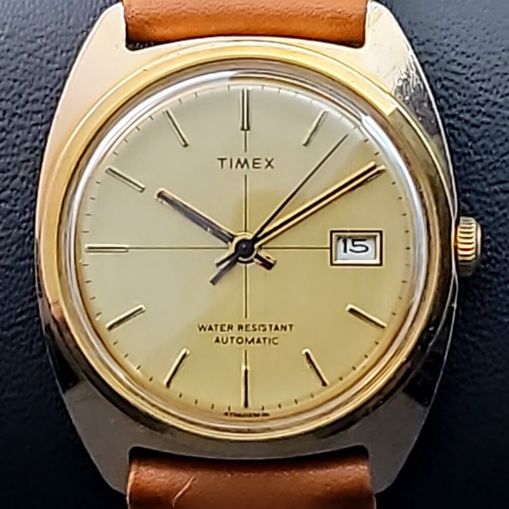 Vintage Timex Viscount Automatic Men’s Mechanical Watch –Gold-Tone